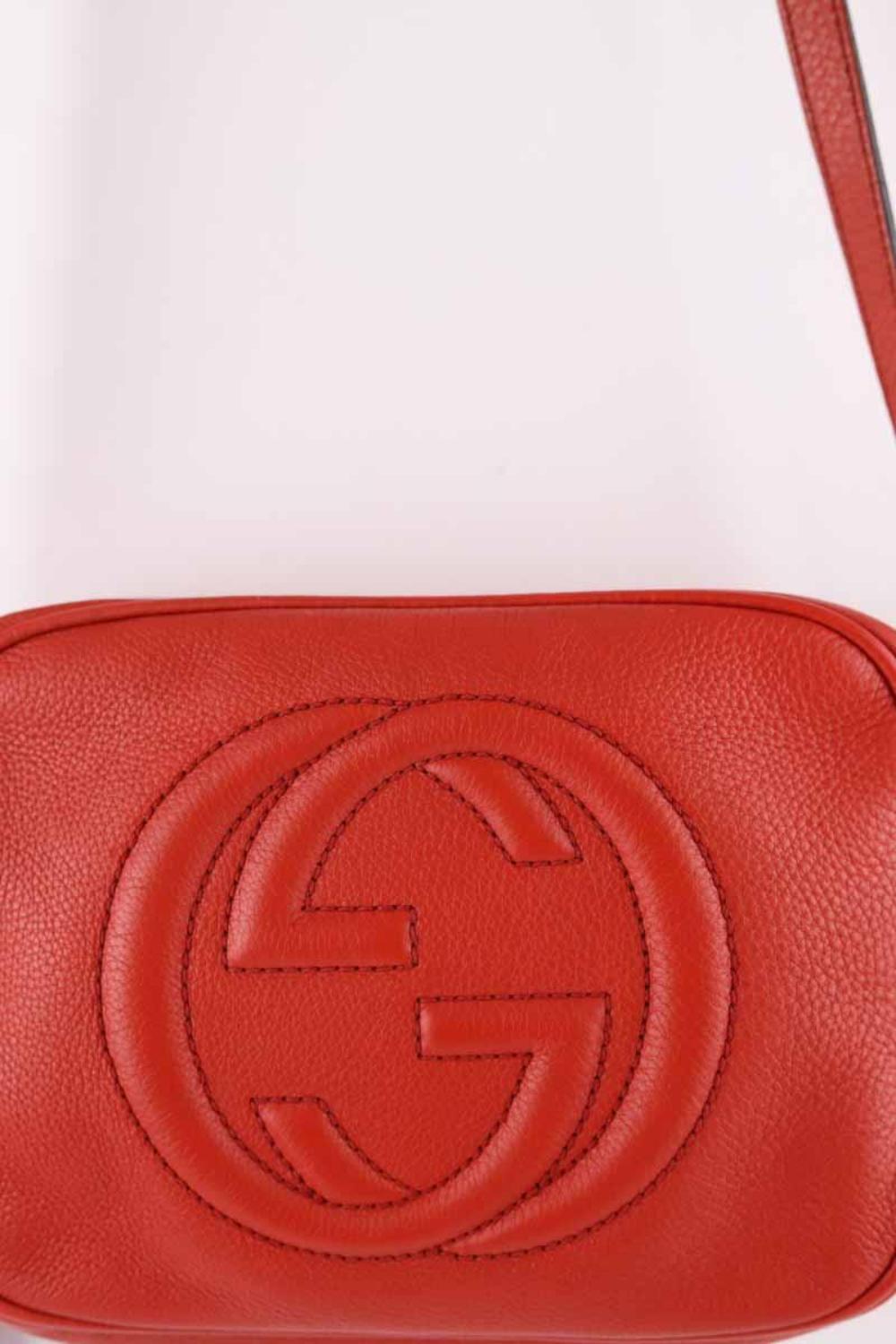 Red Leather Gucci Shoulder Bag