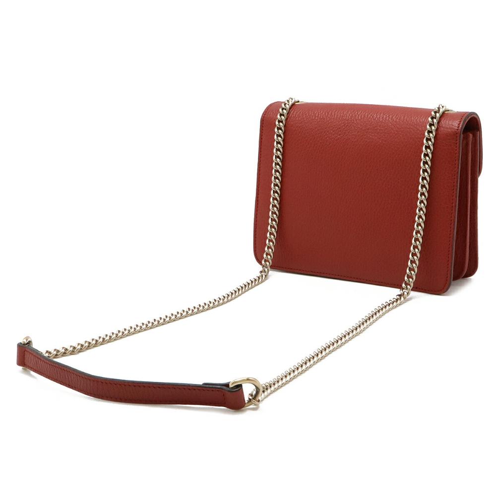 Red Leather Gucci Shoulder Bag