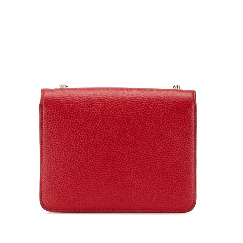 Red Leather Gucci Shoulder Bag