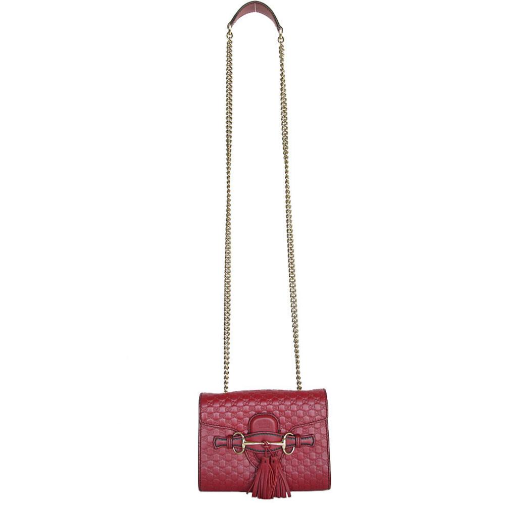 Red Leather Gucci Shoulder Bag