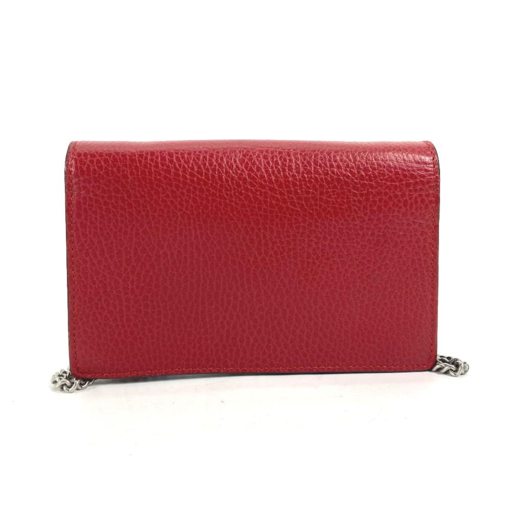 Red Leather Gucci Shoulder Bag
