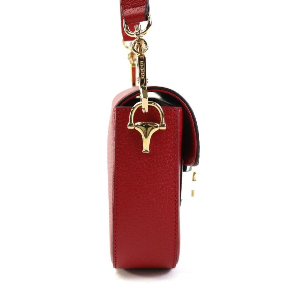 Red Leather Gucci Shoulder Bag