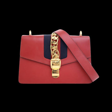 Red Leather Gucci Sylvie