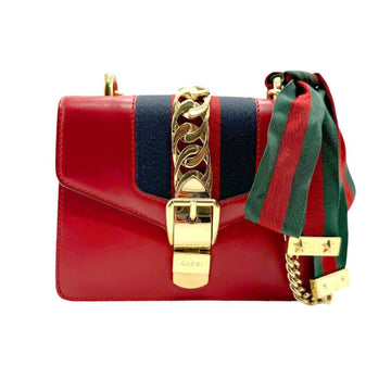 Red Leather Gucci Sylvie