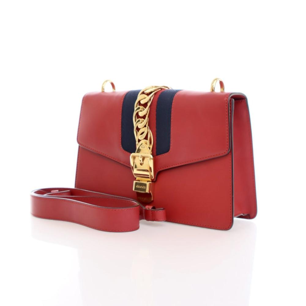 Red Leather Gucci Sylvie