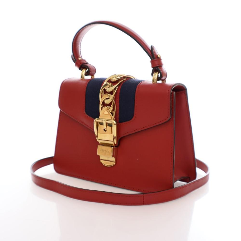 Red Leather Gucci Sylvie
