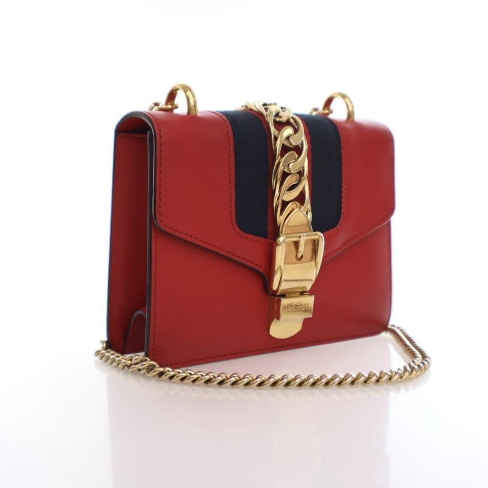 Red Leather Gucci Sylvie