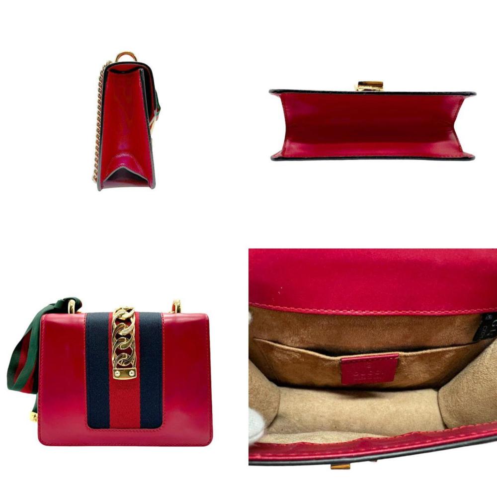 Red Leather Gucci Sylvie