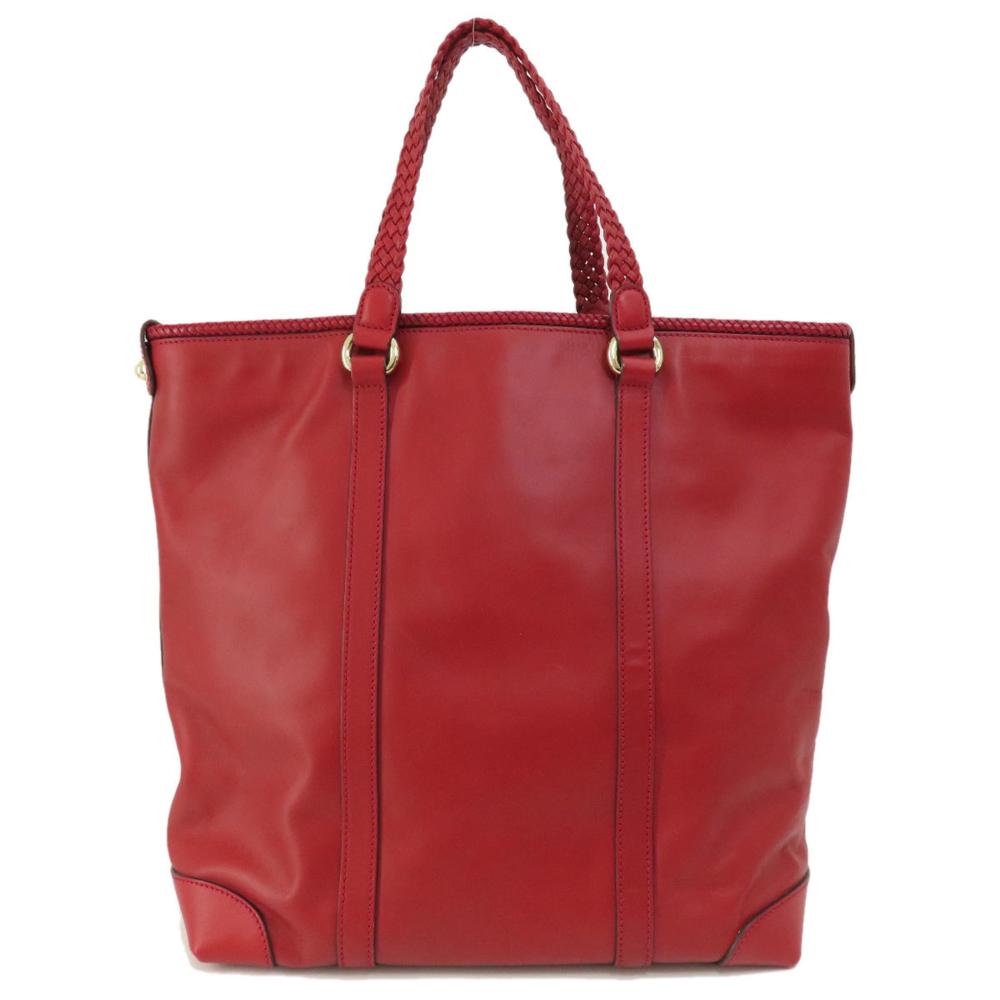 Red Leather Gucci Tote
