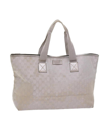 Silver Canvas Gucci Tote