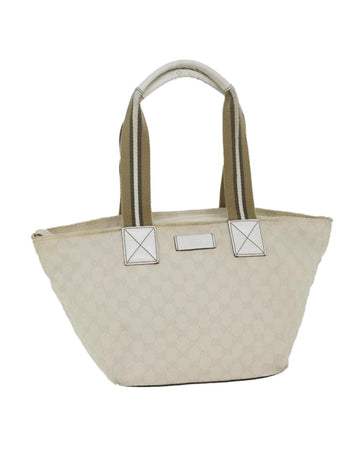 White Canvas Gucci Tote