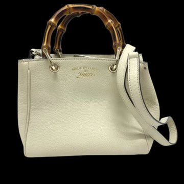 White Leather Gucci Bamboo