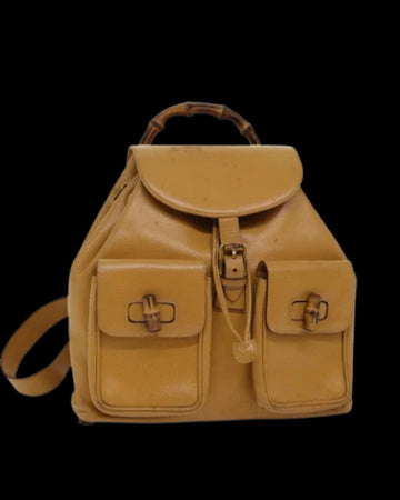 Yellow Leather Gucci Backpack