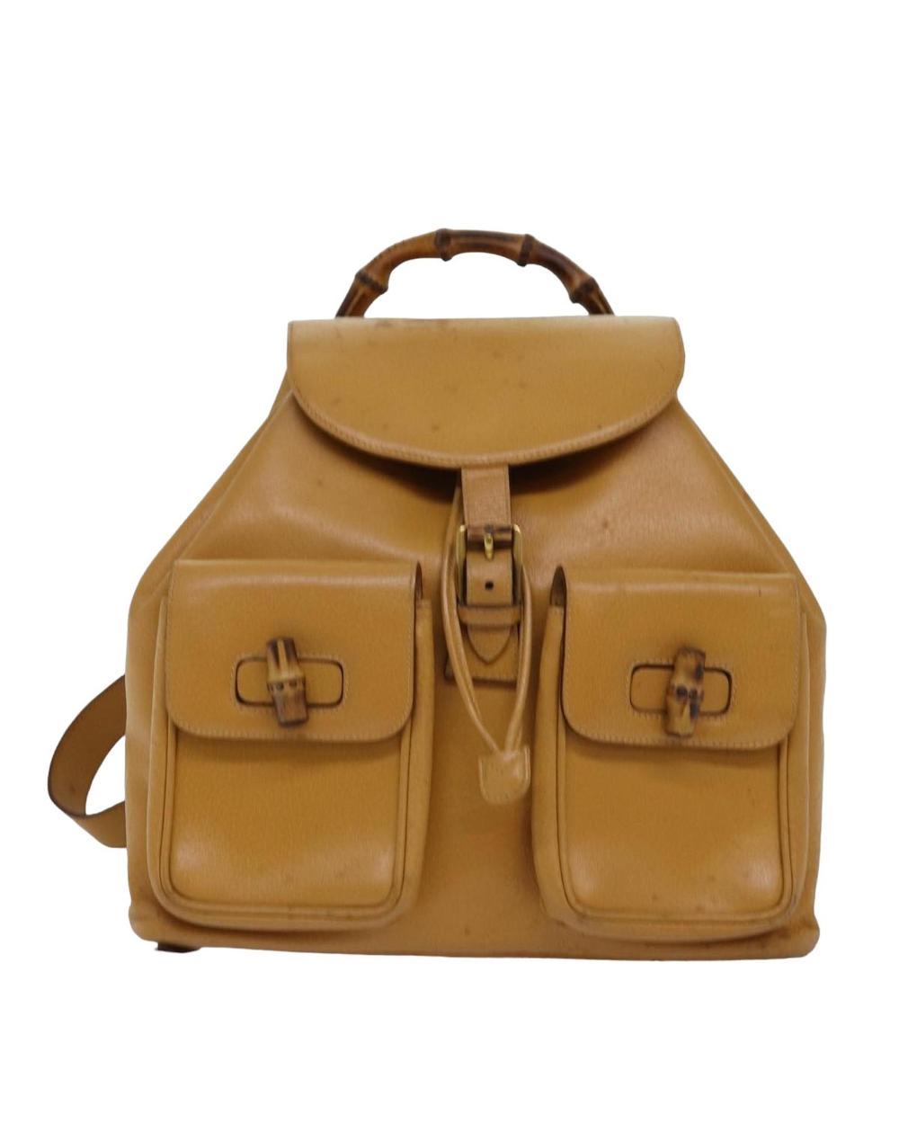 Yellow Leather Gucci Backpack