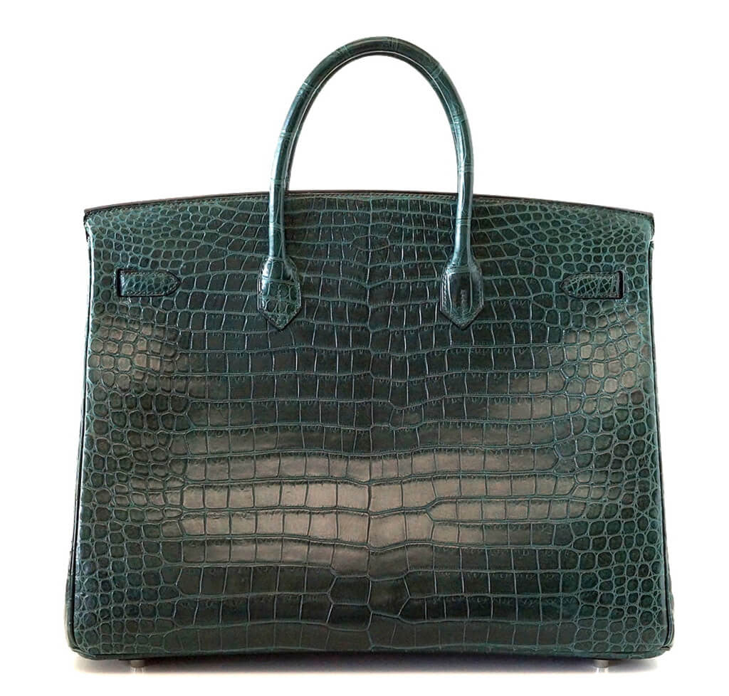HermÃÂ¨s Vert Fonce Crocodile Birkin 40PHW
