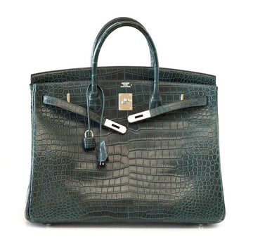 HermÃÂ¨s Vert Fonce Crocodile Birkin 40PHW
