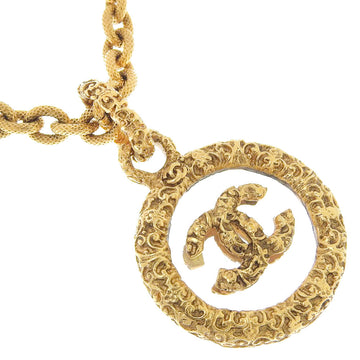 Chanel Coco no mark Necklace Gold Plated Glass