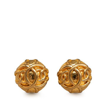 Top Quality Chanel  Triple CC Clip On Earrings Gold Plated Women's