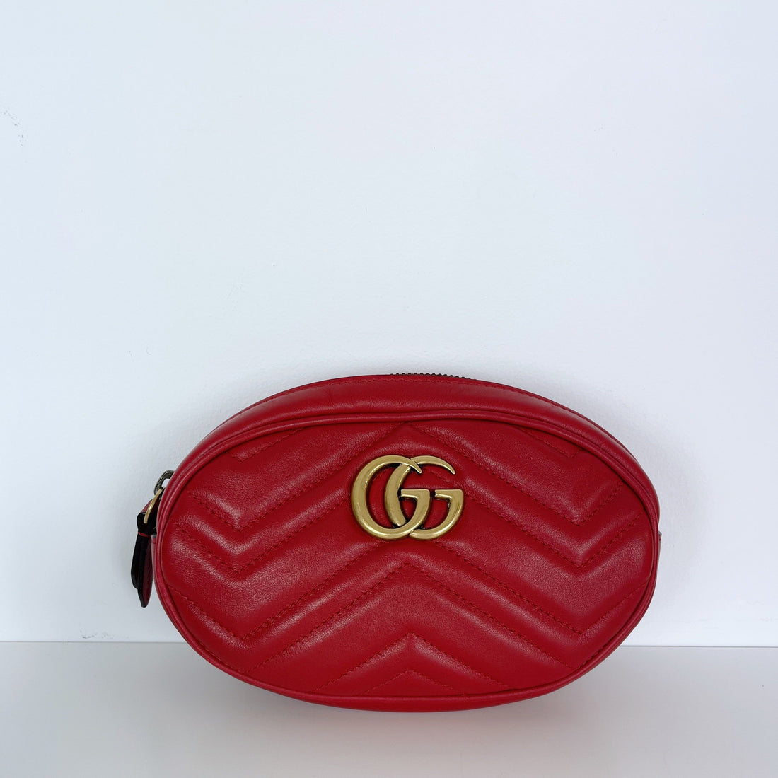 Gucci Marmont Belt Bag Red Leather GHW