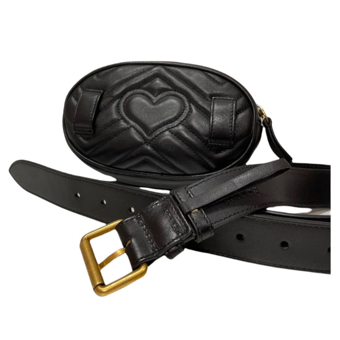Gucci Marmont Belt Bag Black Leather GHW