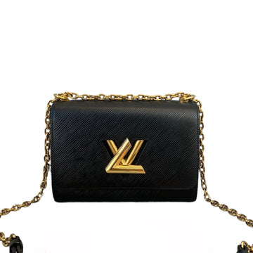 Louis-Vuitton Twist Lock Epi Leather MM Black GHW