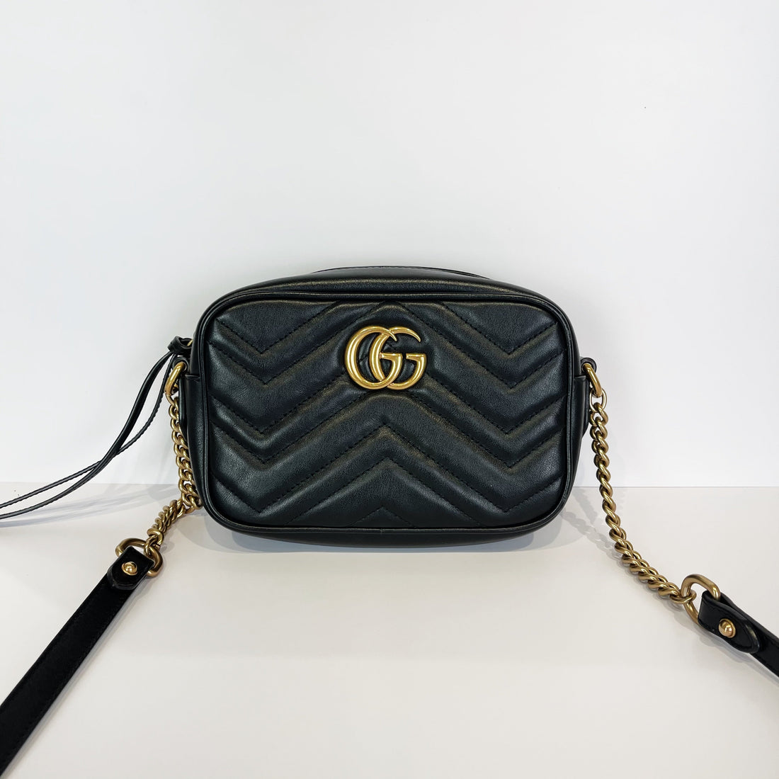 Gucci GG Marmont Mini Camera Black GHW
