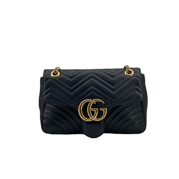 Gucci Medium GG Marmont Bag CalBNkin Black GHW