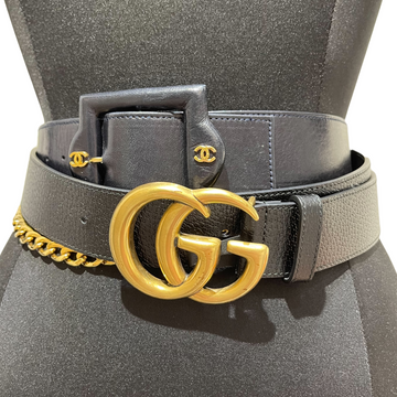 Gucci Marmont Belt size 80 Black GHW