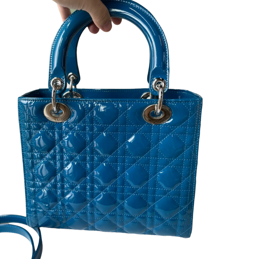 Lady Dior New 1:1 Repl Cannage Medium Blue SHW