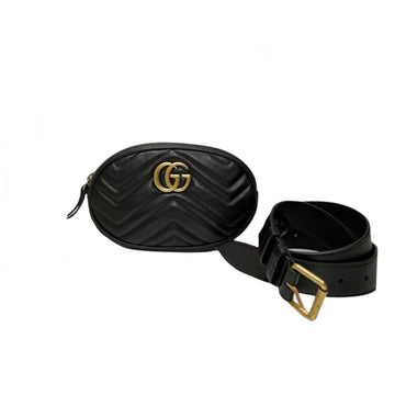 Gucci Marmont Belt Bag Black Leather GHW