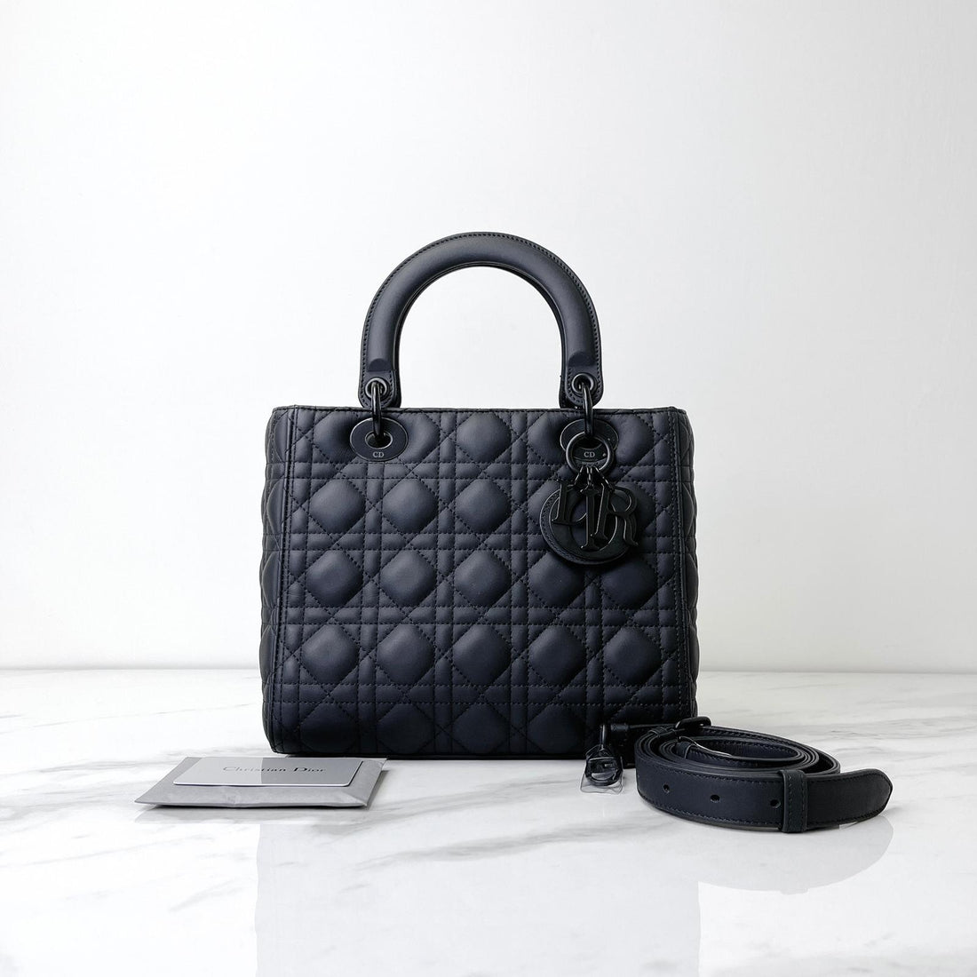 Lady Dior Lambskin Ultramatte Medium Black BHW