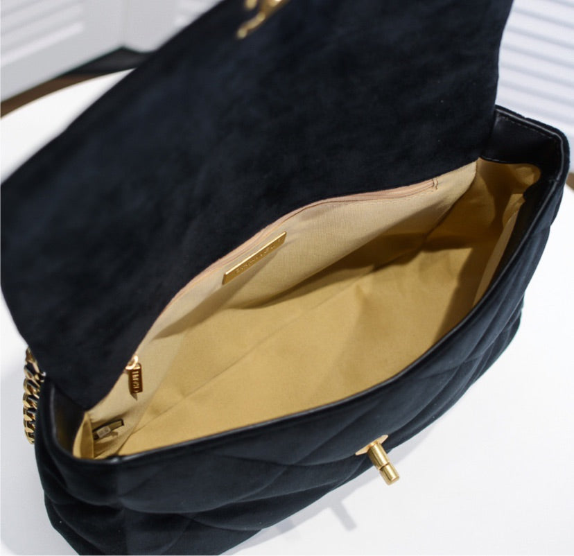 Suede  Chanel woman shoulder handbag