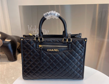Black Leather  Chanel Handbag