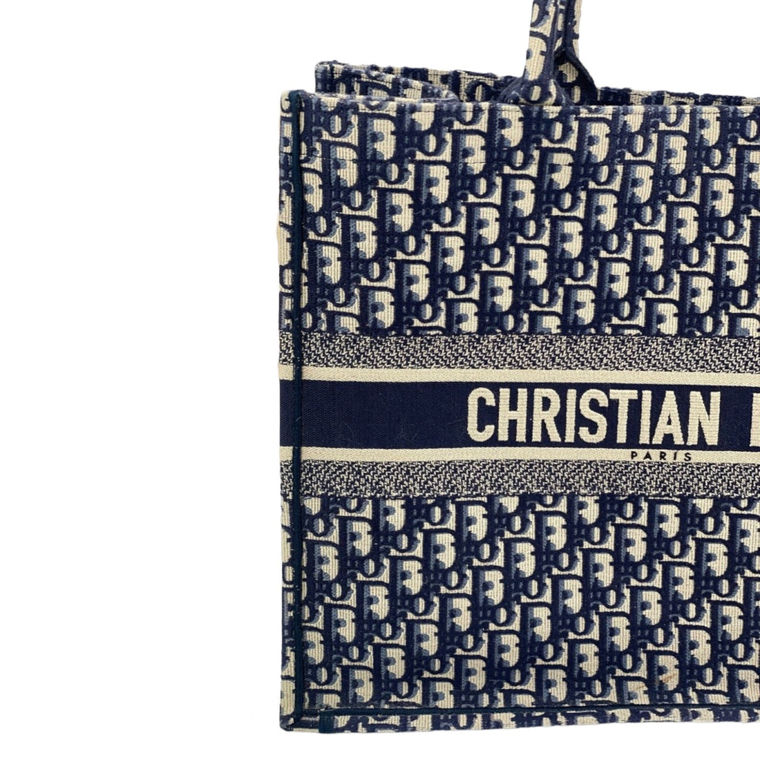 Oblique Book Tote Large Canvas Blue