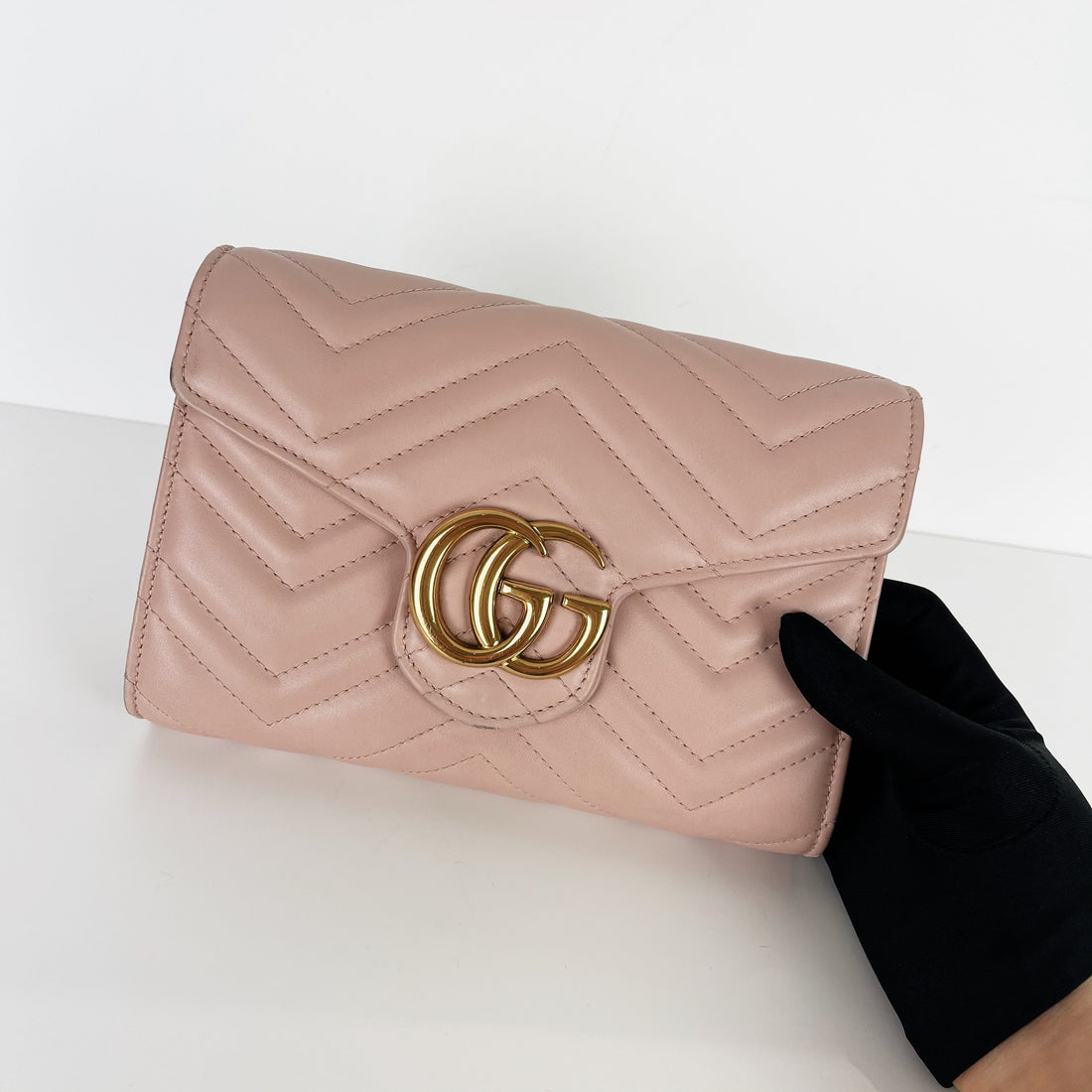 Gucci Marmont Pink WOC with GHW
