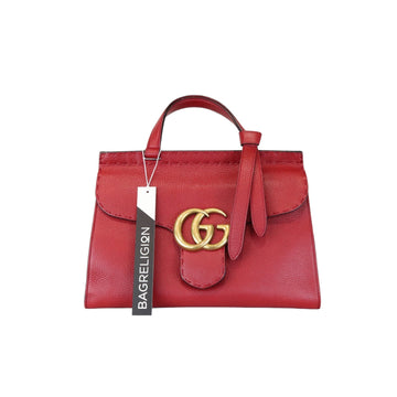 Gucci GG Marmont Two Way Top Handle Red GHW
