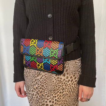 Gucci Multi Coated Canvas Psychedelic Belt Bag