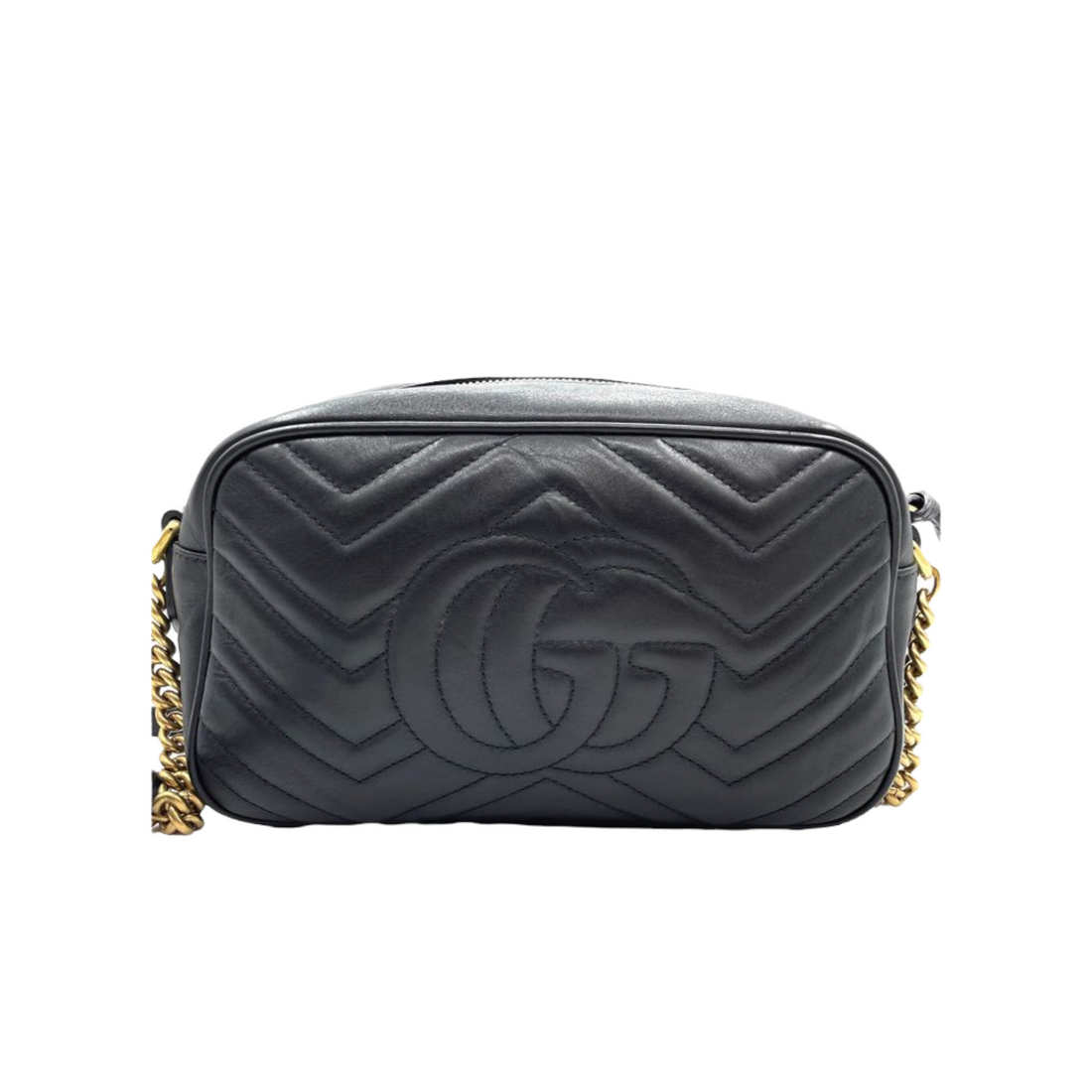 Gucci Marmont Leather Camera Small Black GHW
