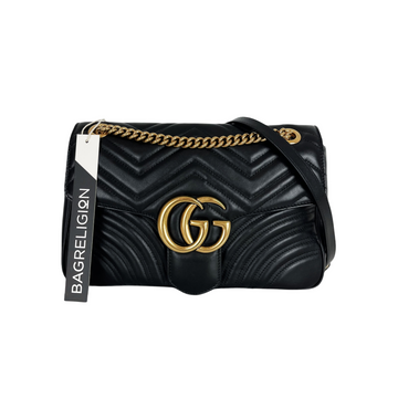 Gucci GG Marmont Black CalBNkin Medium GHW
