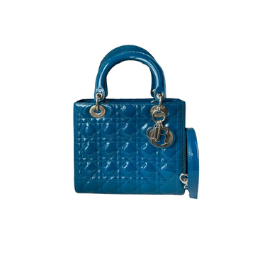 Lady Dior New 1:1 Repl Cannage Medium Blue SHW