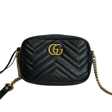 Gucci GG Marmont Mini Camera Black GHW