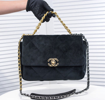 Suede  Chanel woman shoulder handbag