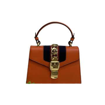 Gucci Sylvie Flap Mini Leather Orange GHW