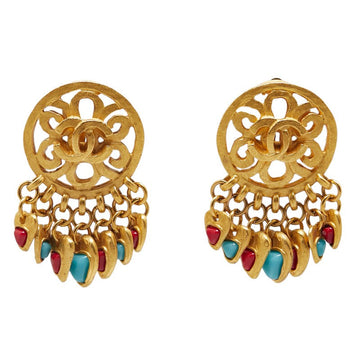 Chanel  Coco Mark Swing Earrings Gold Plated