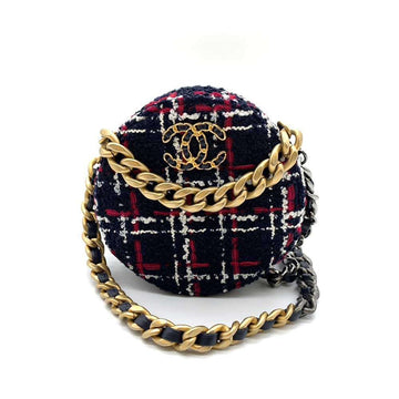 Chanel Tweed Round Clutch Mini Chain Bag