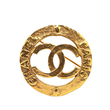 Chanel  Round Coco Mark Brooch Gold Plated