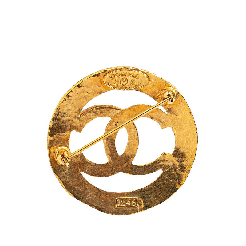 Chanel  Round Coco Mark Brooch Gold Plated