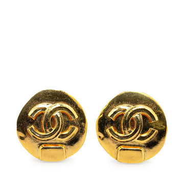 Chanel  Round Coco Mark Earrings Gold Plated