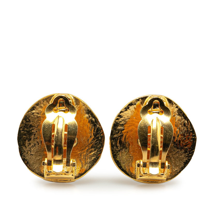 Chanel  Round Coco Mark Earrings Gold Plated