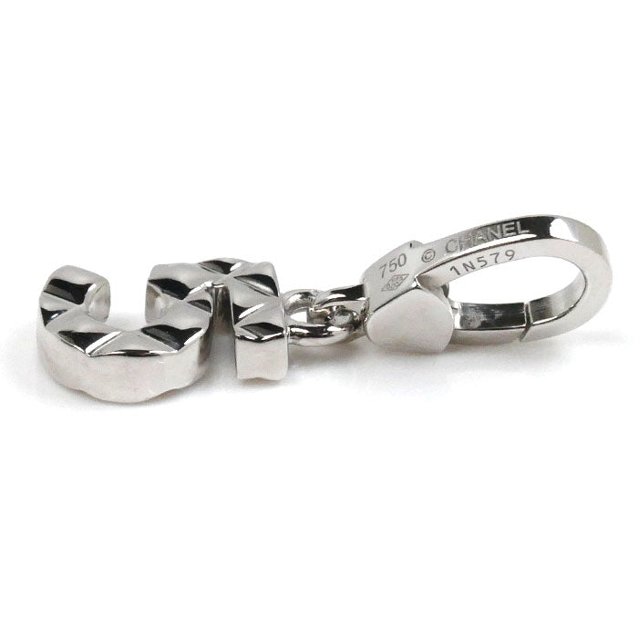 Chanel K18WG White Gold No.5 Charm Pendant